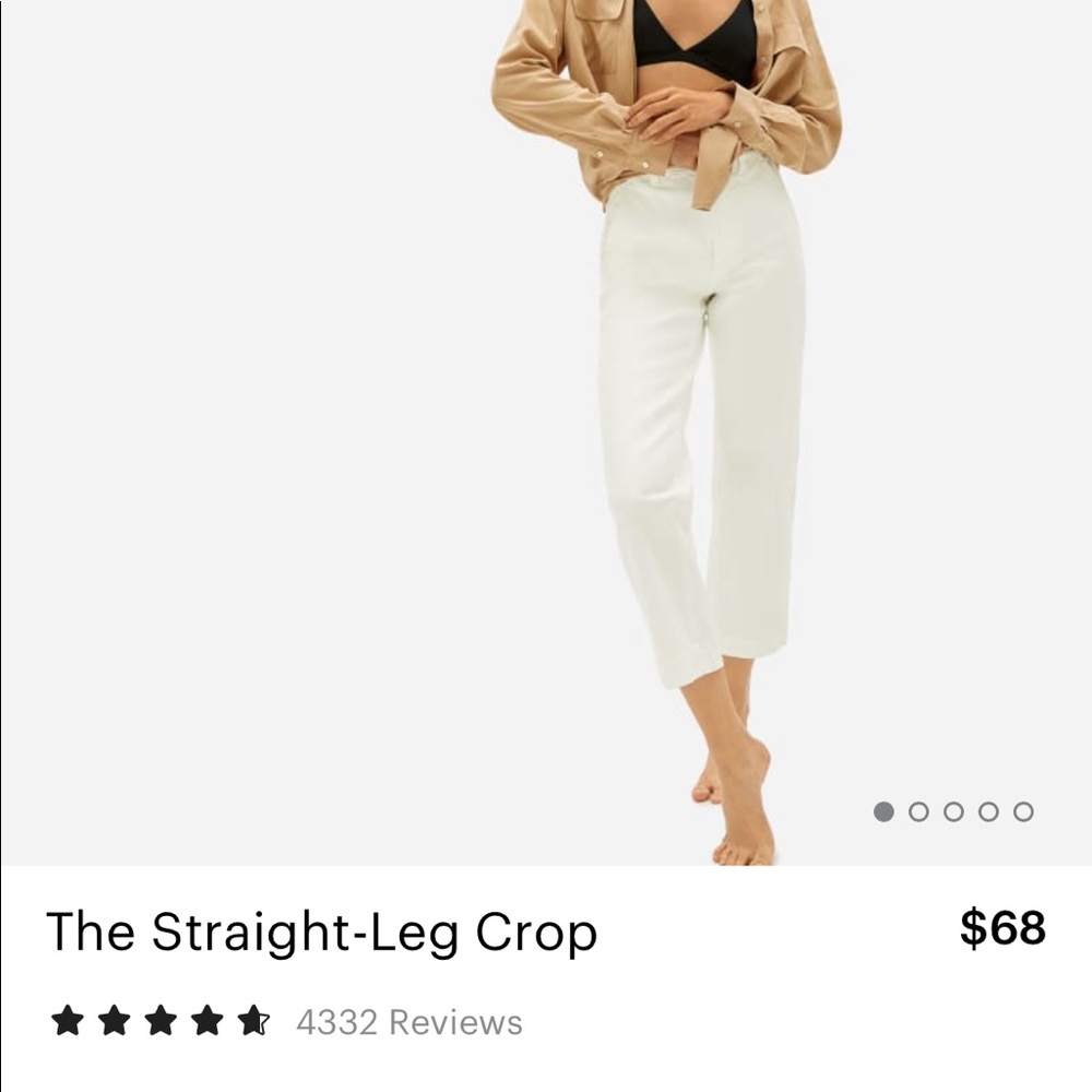 Everlane Straight Leg Crop Bone Off-White 0
